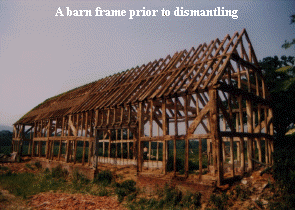 Barn frame prior to dismantling